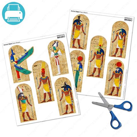 Ancient Egyptian Gods Clip Art Icon Symbols Set Printable