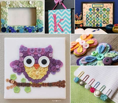 cute diy button projects   kids