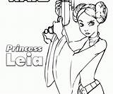 Leia Coloring Princess Pages Getdrawings Getcolorings Colori sketch template