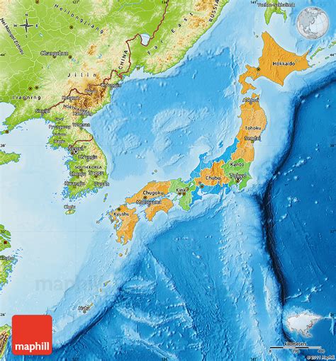 physical maps of japan physical map of japan cropped outside the