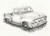 Drawings Truck Ford Old Drawing Pickup Trucks Sketch Coloring Car Chevy Pages Vintage Classic Pencil 1953 Pickups Sketches Google Color sketch template