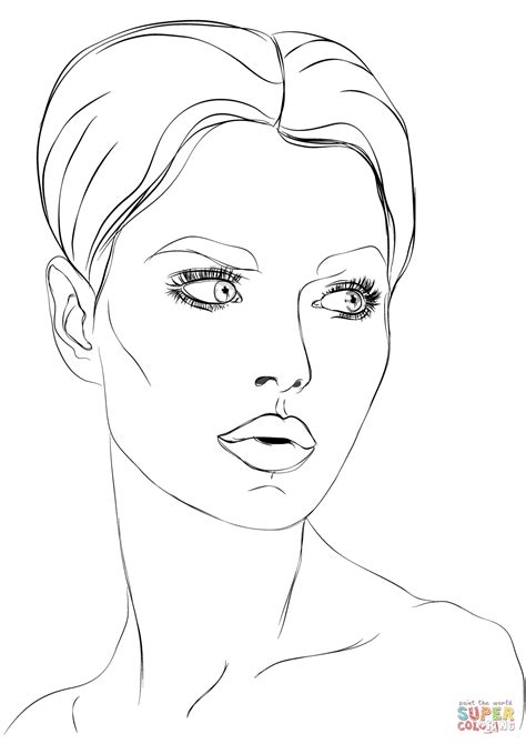 womans face coloring page  printable coloring pages