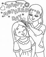 Coloring Card Mother Mothers Print Cards Happy Greeting sketch template
