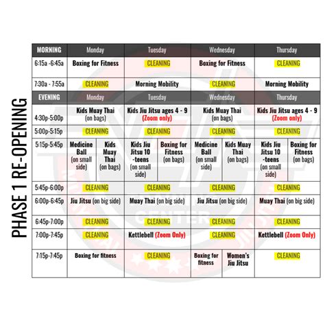 training schedule evolve training center