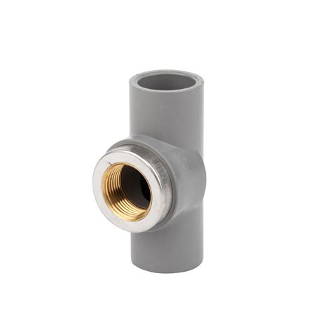 astm sch80 cpvc female tee with brass pn16 pressure fitting china