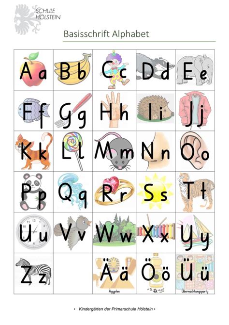 basisschrift alphabet kindergarten hoelstein