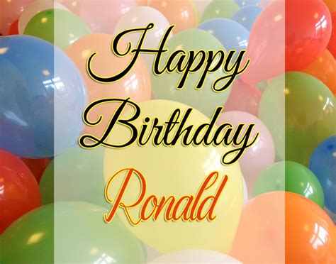 Happy Birthday Ronald