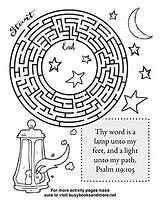 Activity Bible Kids Coloring Sheets Pages Activities Printable Light 119 Word Children Church Psalms Maze Psalm School 105 Sunday Searches sketch template