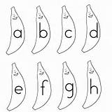 Banana Lowercase Alphabet sketch template