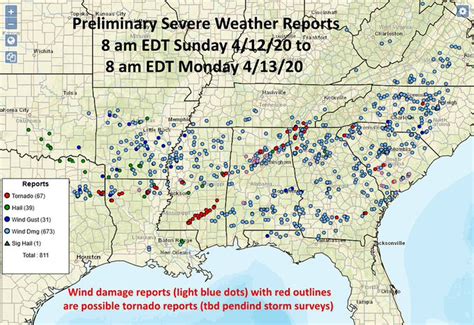 Nine Tornadoes Confirmed So Far In Alabama From Sunday