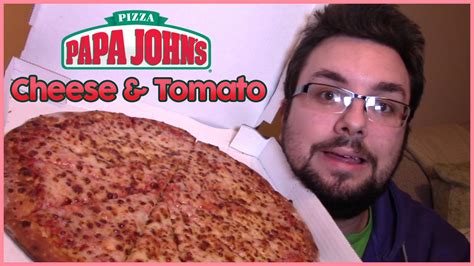 papa john s cheese and tomato pizza review youtube