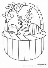 Easter Coloring Flowers Basket Pages Color Printable Print Pencils Markers Colored Then Click sketch template