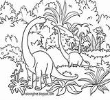 Brontosaurus Dinosaur Jurassic Prehistoric Tropical sketch template
