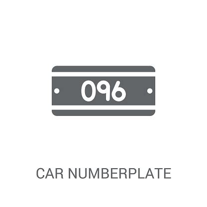 car numberplate icon trendy car numberplate logo concept  white