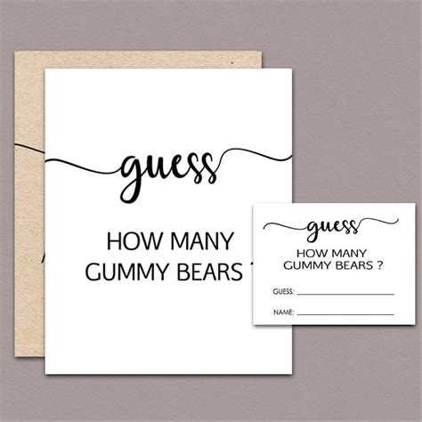 guess   gummy bears    jar game  sign guess etsy