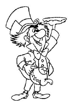 mad hatter  drawing coloring page mad hatter drawing coloring