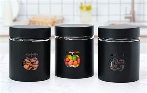 Canister Sets For Kitchen Counter Matte Black Kitchen Decor And