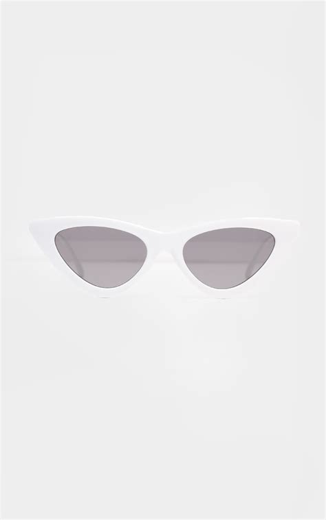 white retro cat eye sunglasses accessories prettylittlething