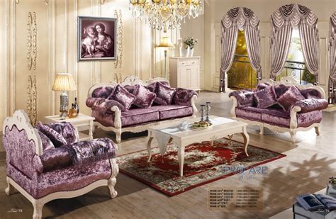 3 2 1 Purple Fabric Sofa Set Living Room Furniture Modern