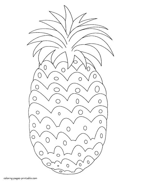 fruits  vegetables coloring pages pineapple coloring pages