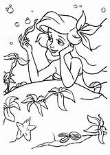 Mermaid Little Coloring Pages Print Kids sketch template