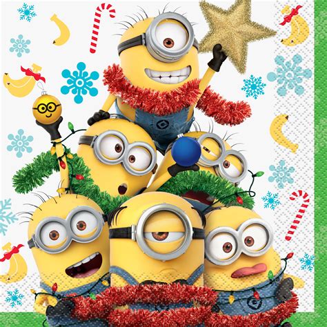 despicable  minions christmas luncheon napkins   ct