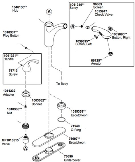 kohler   kitchen faucet parts diagram