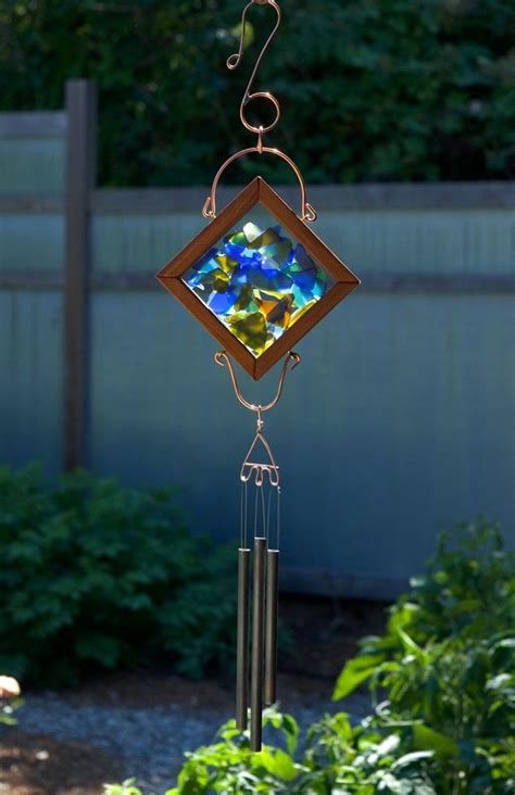 Glass Sea Glass Windchimes Copper Outdoor Wind Chime
