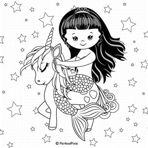 mermaid  unicorn coloring pages