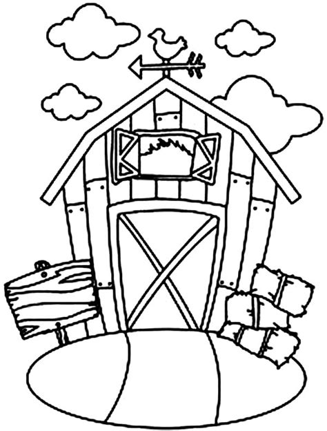 barn easy coloring pages