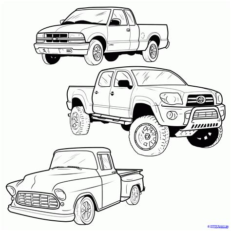 draw  pickup truck pickup truck step  step trucks