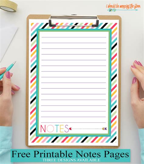 printable notes page    mopping  floor