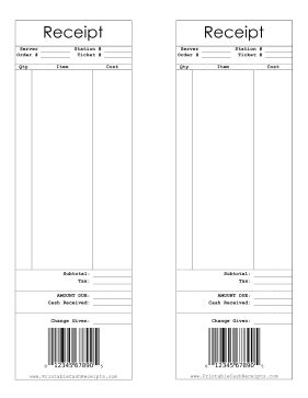 sample barcode decorates  cashier receipt  room   server  station