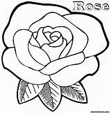 Coloring Rose Color Pages Drawing Roses Flores Print Book Drawings Blue sketch template