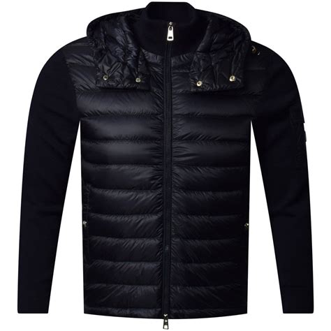moncler dark navy zipped hooded vest jacket men  brotherbrother uk