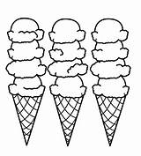Ice Cream Coloring Cone Pages Printable Kids sketch template