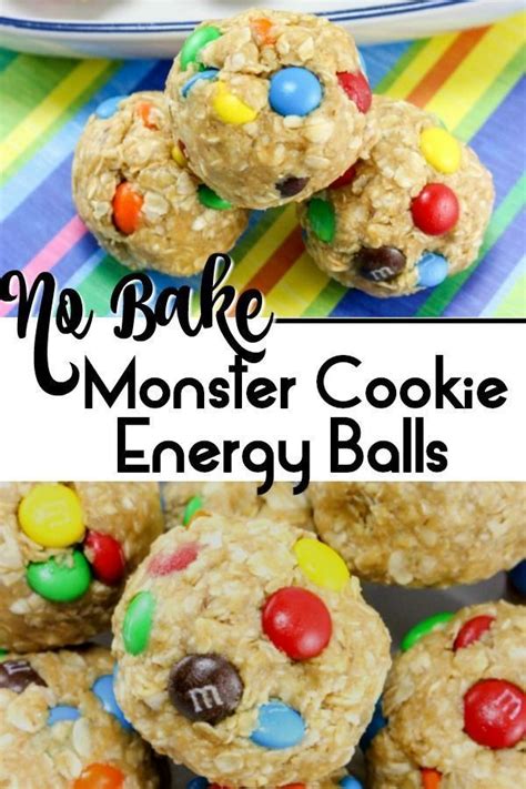 these no bake monster cookie oatmeal energy balls are so