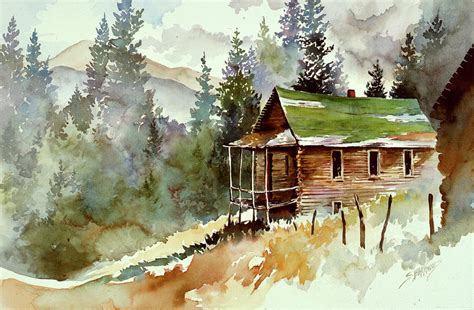 cabin painting  susan blackwood pixels