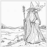 Gandalf Colorear Colouring sketch template