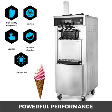 Vevor 20 28l H Commercial Soft Serve Ice Cream Maker Machine 3 Flavors