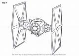 Wars Tie Fighter Star Coloring Drawing Draw Pages Force Awakens Step Drawings Template Sketch Tutorials Order First Book Learn Choose sketch template