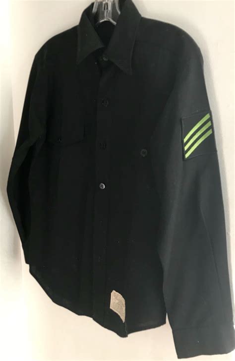 Vintage Black Us Navy Uniform Shirt W Anchor Buttons And 3