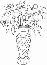 Bouquet Coloringhome Vases Getcolorings Toddlers Clip sketch template