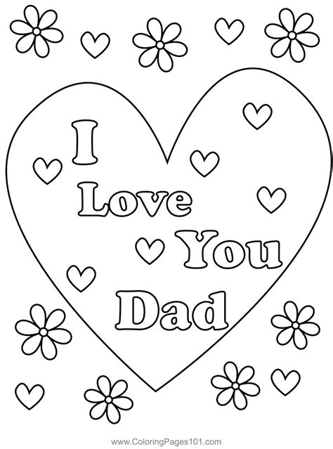 love  dad coloring page  kids fathers day printable coloring