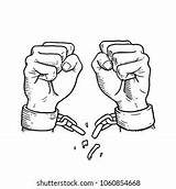 Hands Shackles Breaking Chains Coloring Template Sketch Pages sketch template