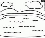 Lago Pintar Estanque Colorare Ninos Ausmalbilder Wolken Paisaje Paesaggi Malvorlagen Landschaft Landschap Paesaggio Clouds Nubes Wasserlandschaften Designlooter sketch template