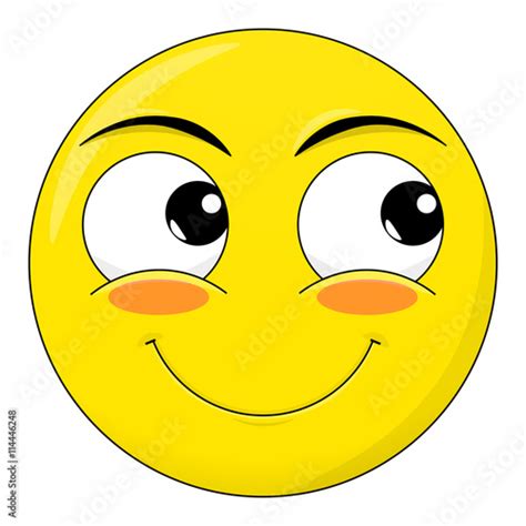 Smile Sweet Happy Blushed Embarrassed Look Away Emotion Emoji Vector