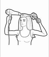 Hair Blow Dry Simple Way Real Straight sketch template