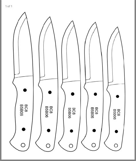 knife patterns printable print  calendars