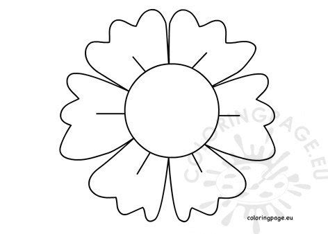 large flower outline printable coloring page
